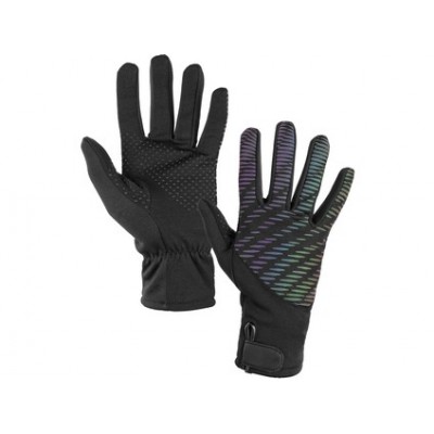 Zimné rukavice FREY, čierne s reflexnou potlačou